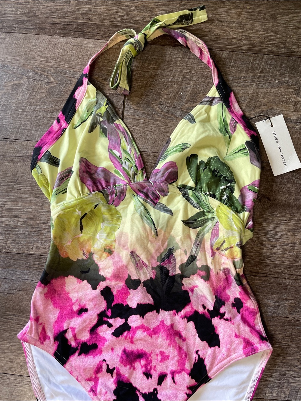 NWT Dries Van Noten Giselle Floral Halter One Piece Swimsuit - Picture 2 of 5